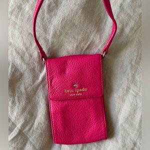 Kate Spade Pink Leather Crossbody IPhone/Bag